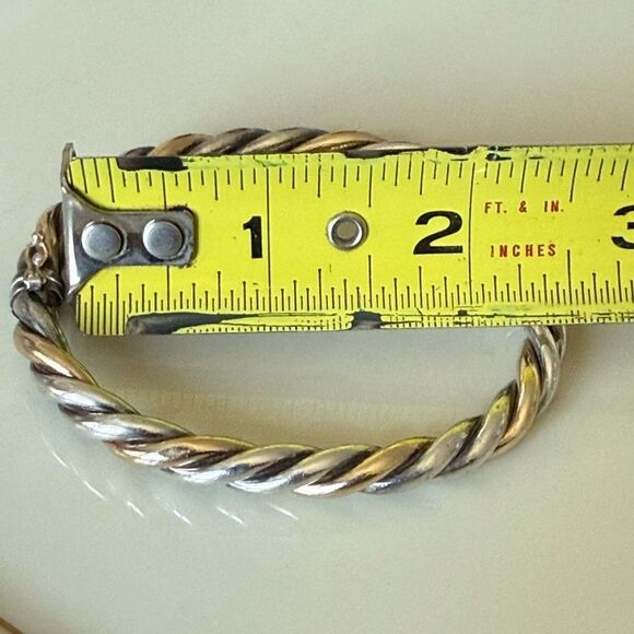 14k gold/sterling silver coiled bracelet - Picture 7 of 9